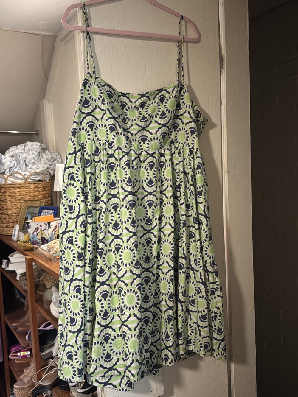 Floral Sunburst Sundress - Green & Navy